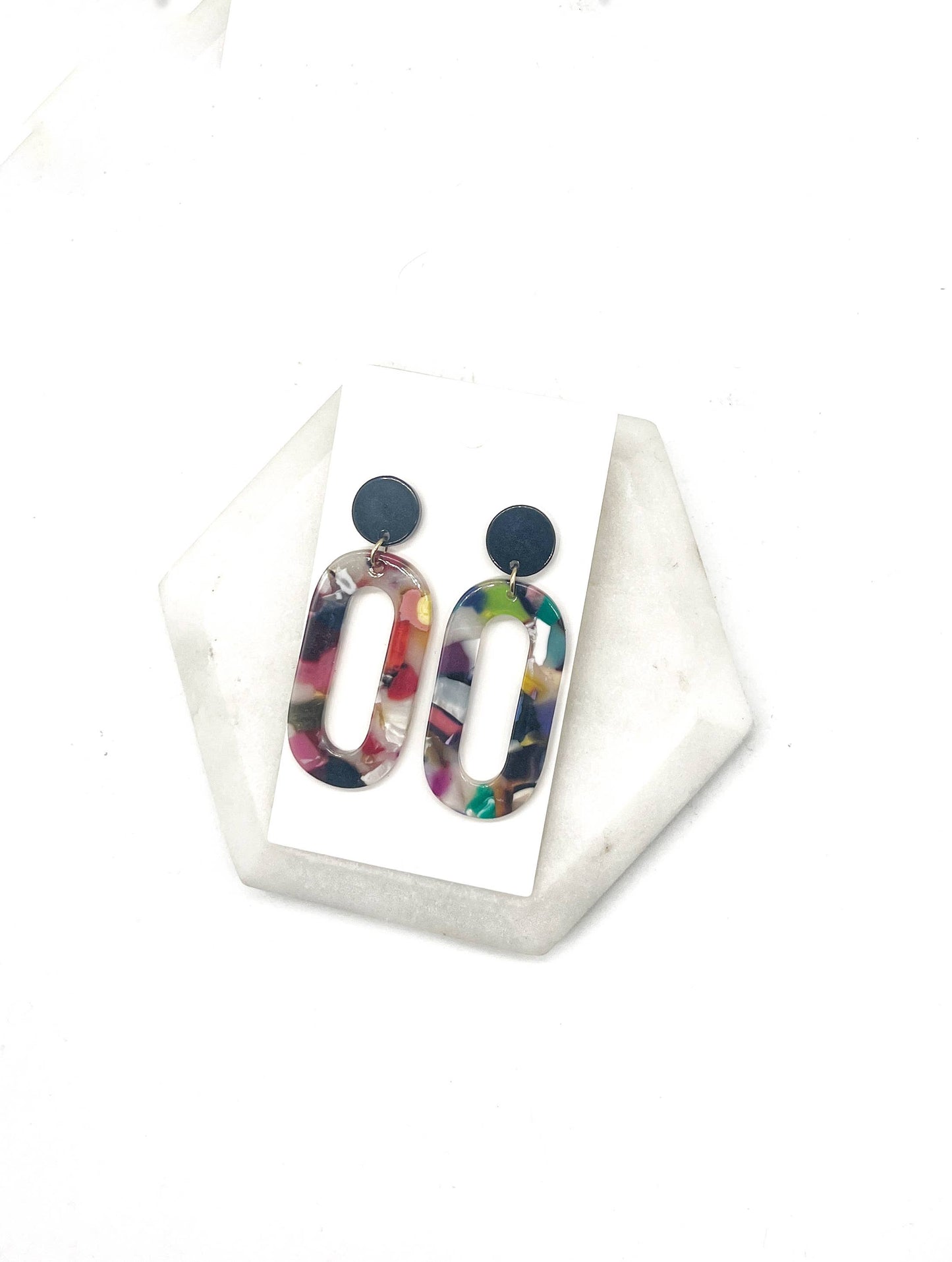 Multi-Color Loop Acrylic Earrings