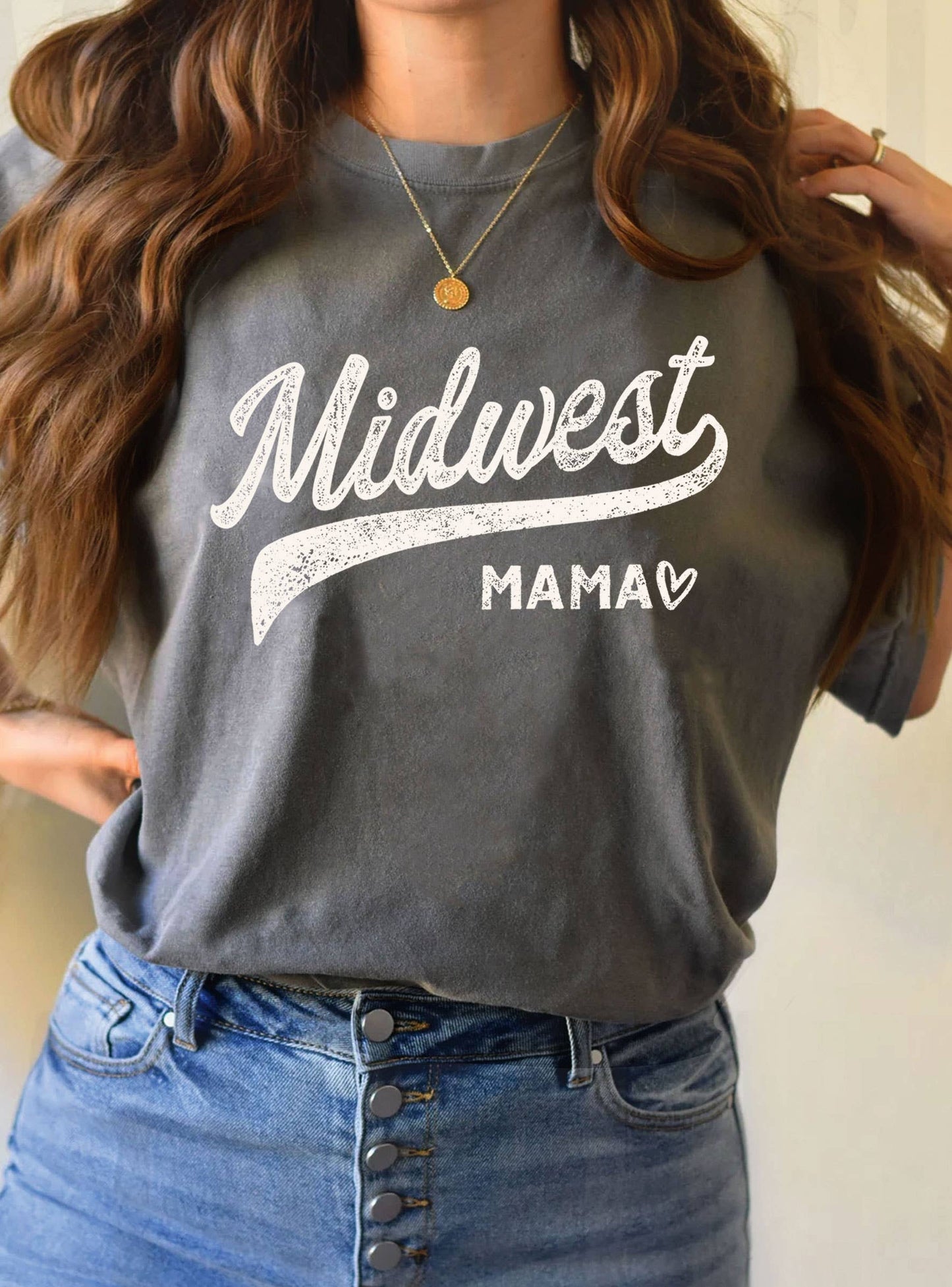 MIDWEST MAMA GRAPHIC TSHIRTS: GREY