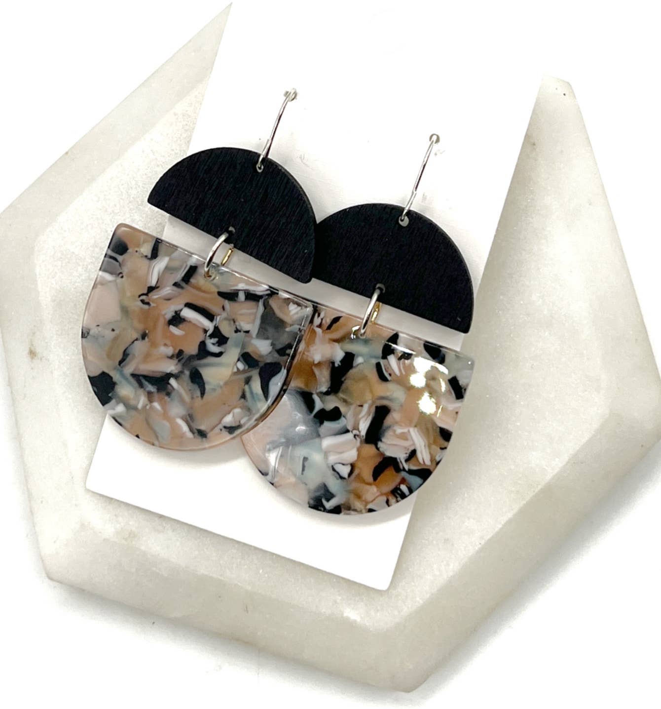 Dark Peachy Wood and Acrylic Deco Drops