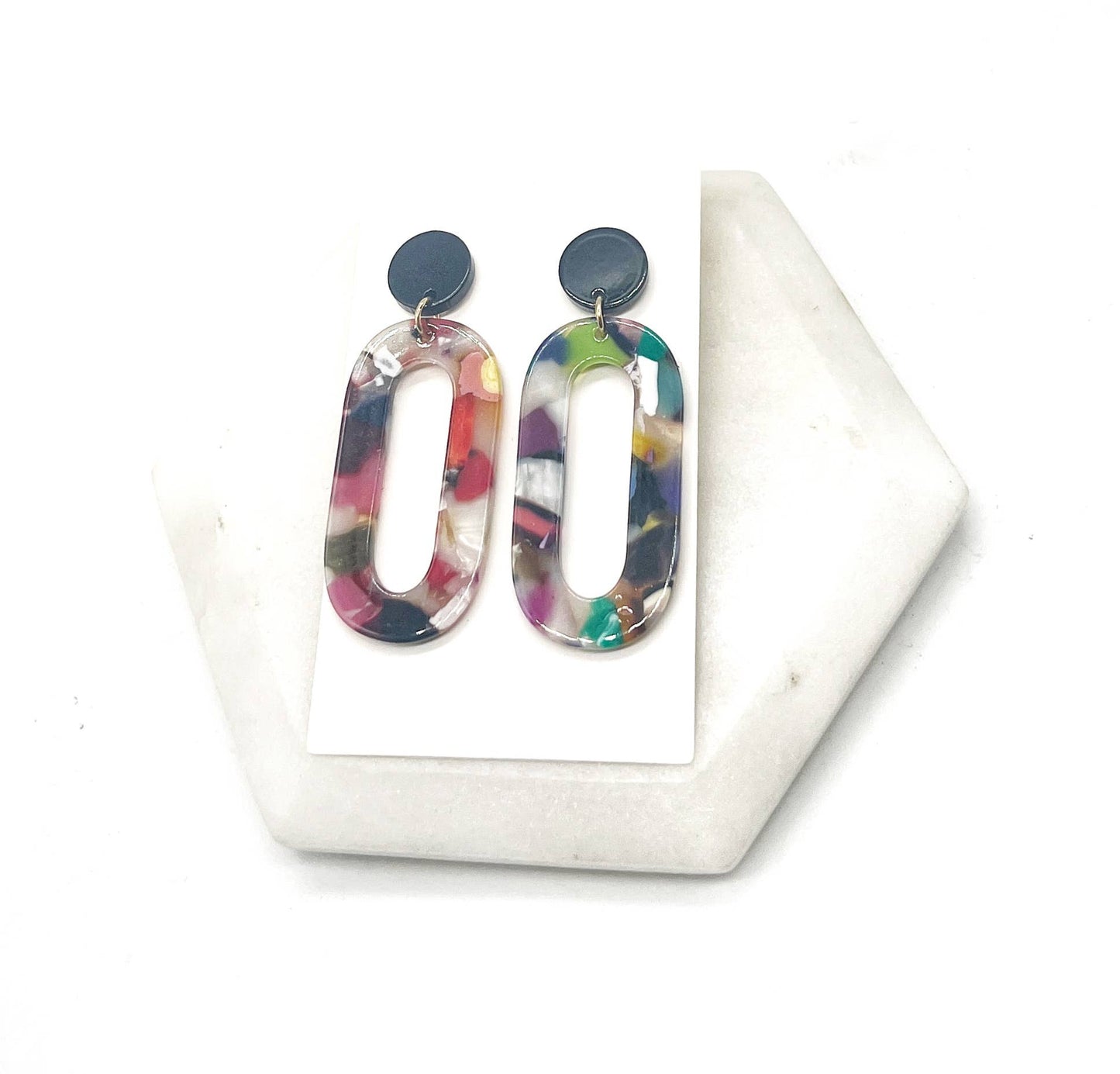 Multi-Color Loop Acrylic Earrings