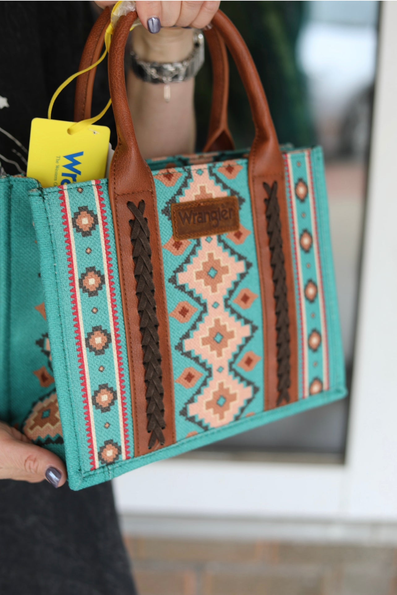 Montana West Wrangler Aztec Tote: Blue