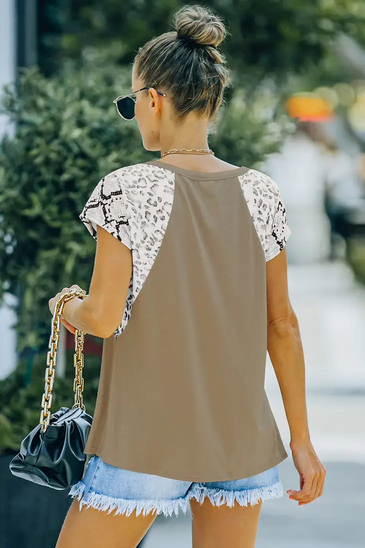 Color Block Short Sleeve Top