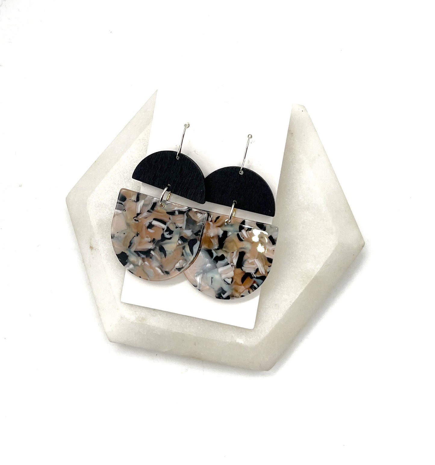 Dark Peachy Wood and Acrylic Deco Drops