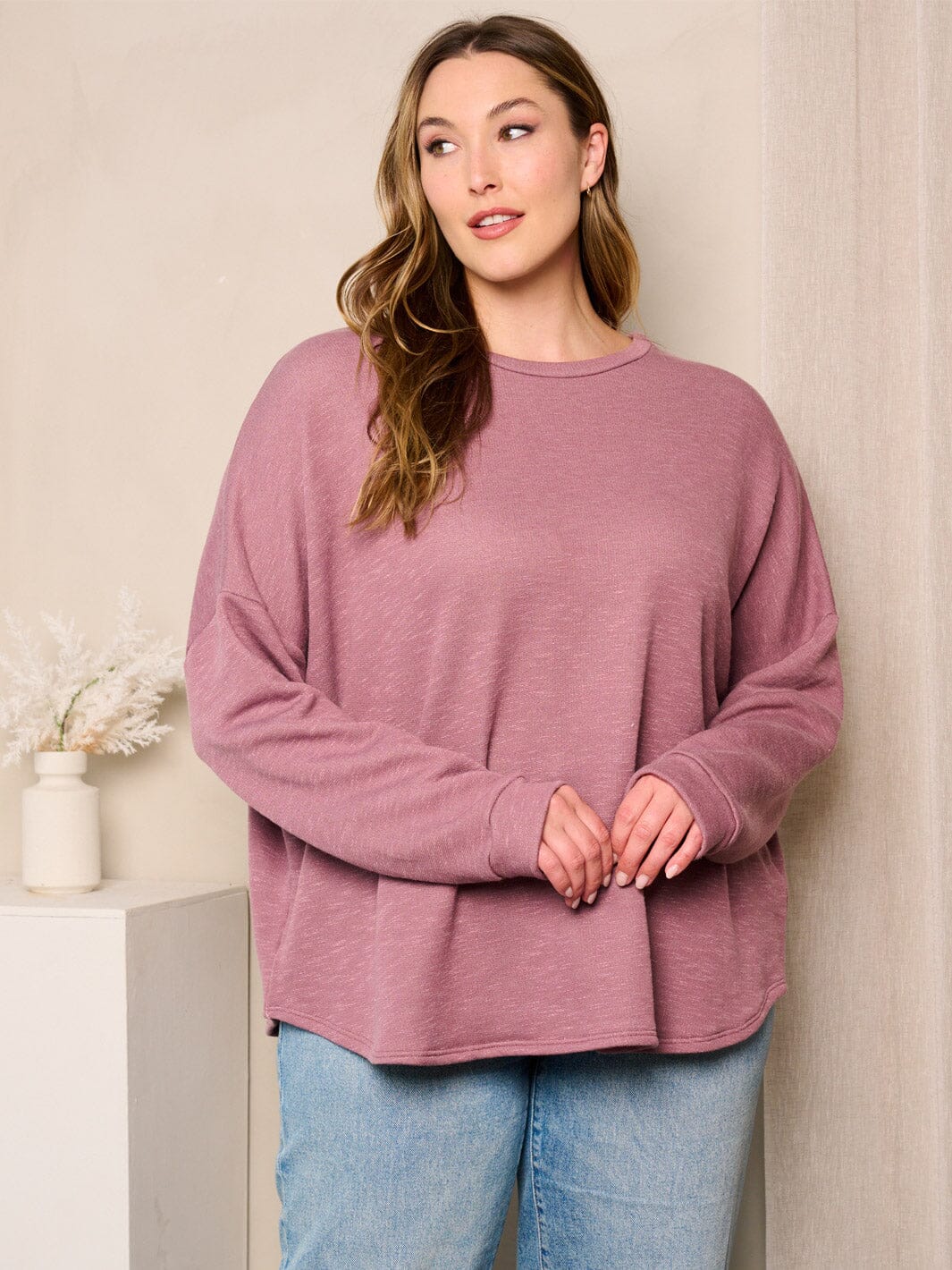 Long Sleeve Plus Tunic, Back Graphic