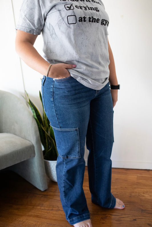 High Waisted, Cargo Judy Blue Jeans