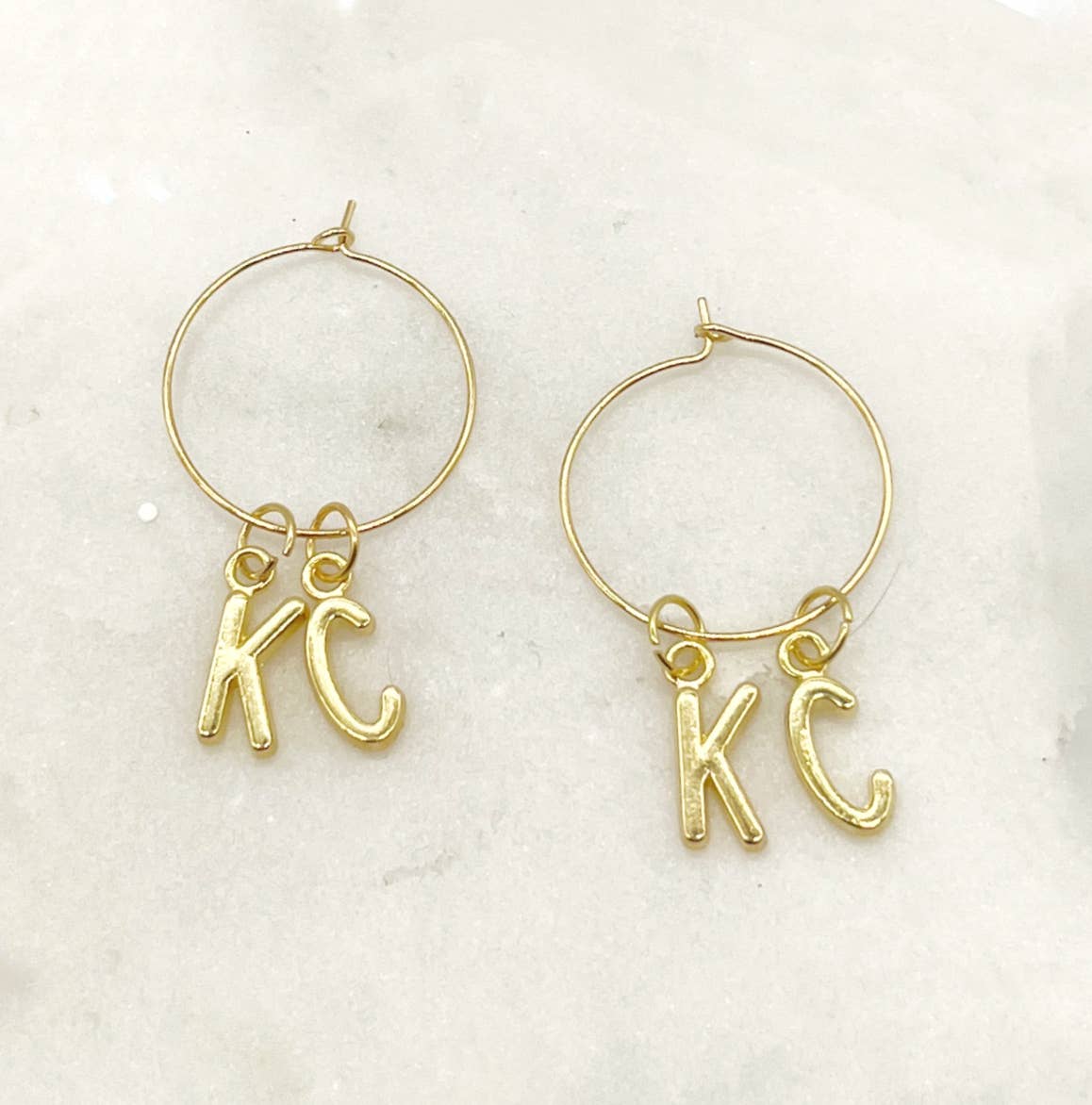 Gold KC Kansas City Hoop Earrings Chiefs Game Day