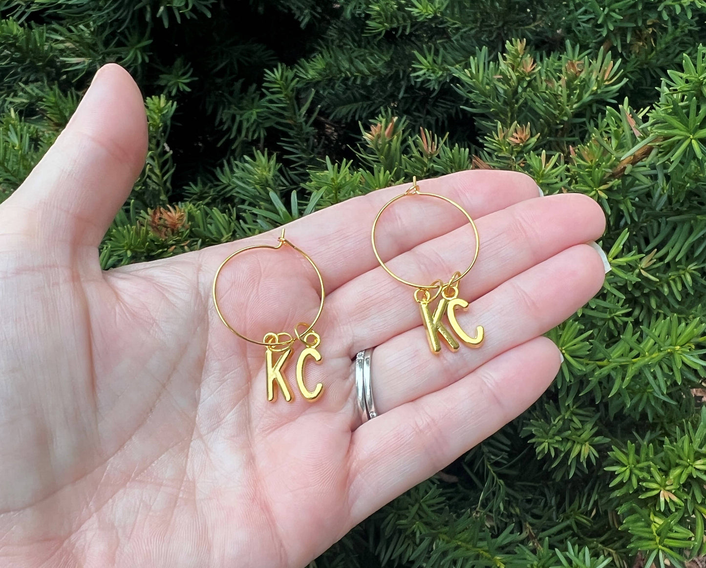 Gold KC Kansas City Hoop Earrings Chiefs Game Day