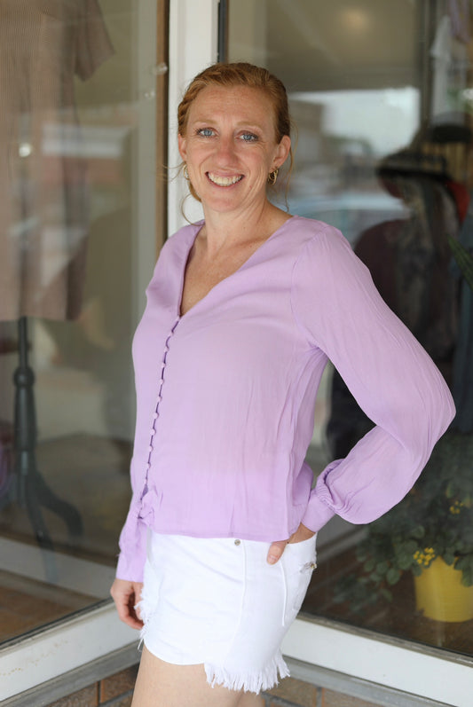 Purple Button Down Blouse