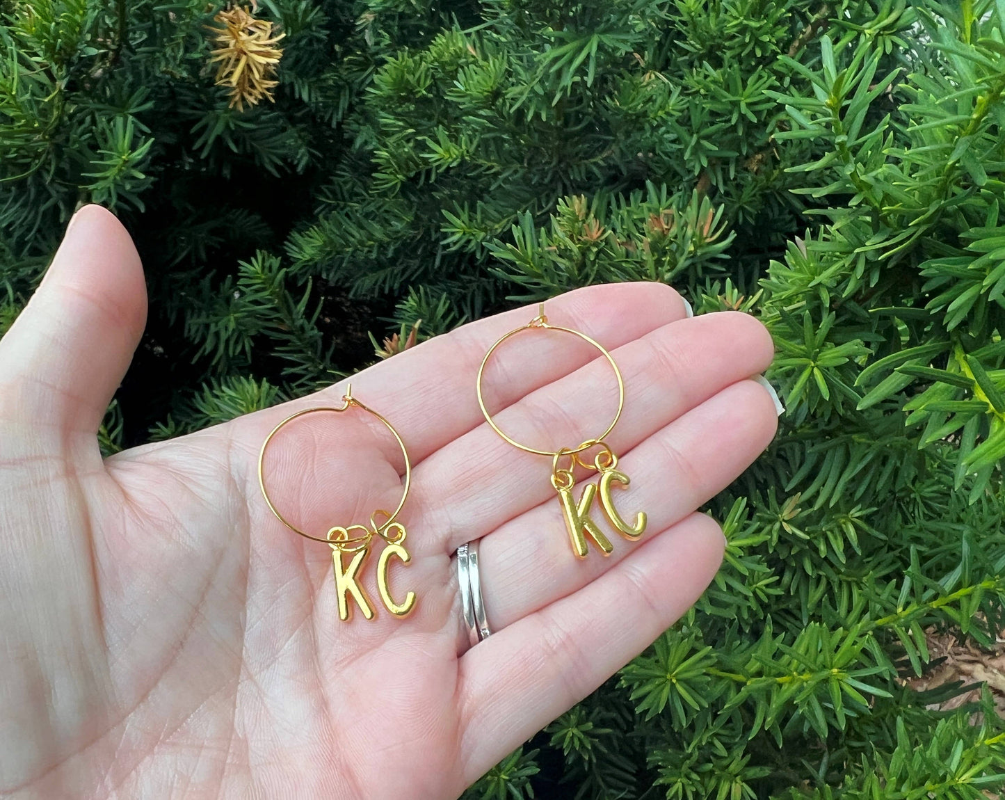 Gold KC Kansas City Hoop Earrings Chiefs Game Day