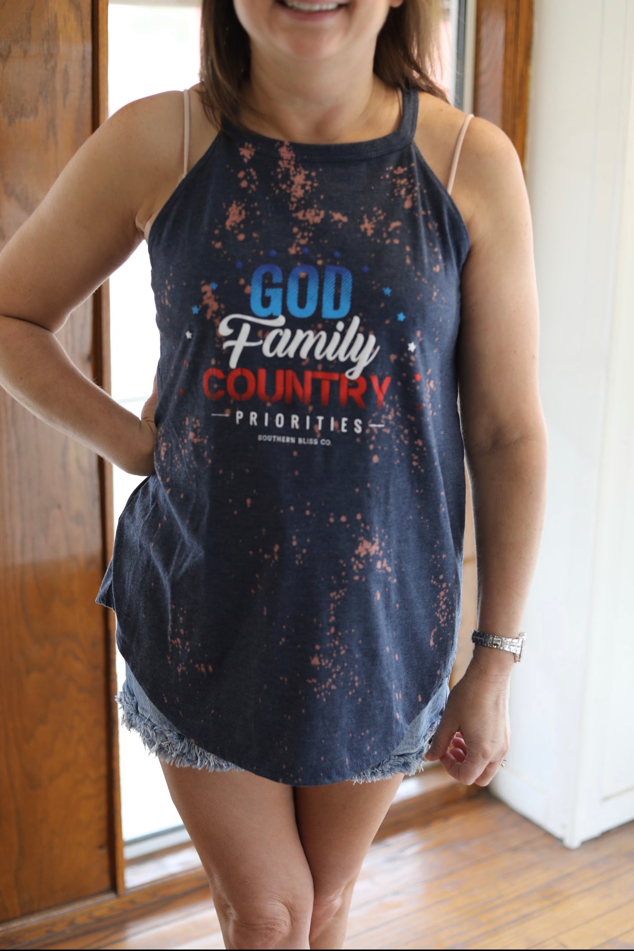 God Family Country Bleached Tank