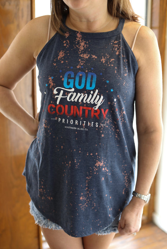 God Family Country Bleached Tank