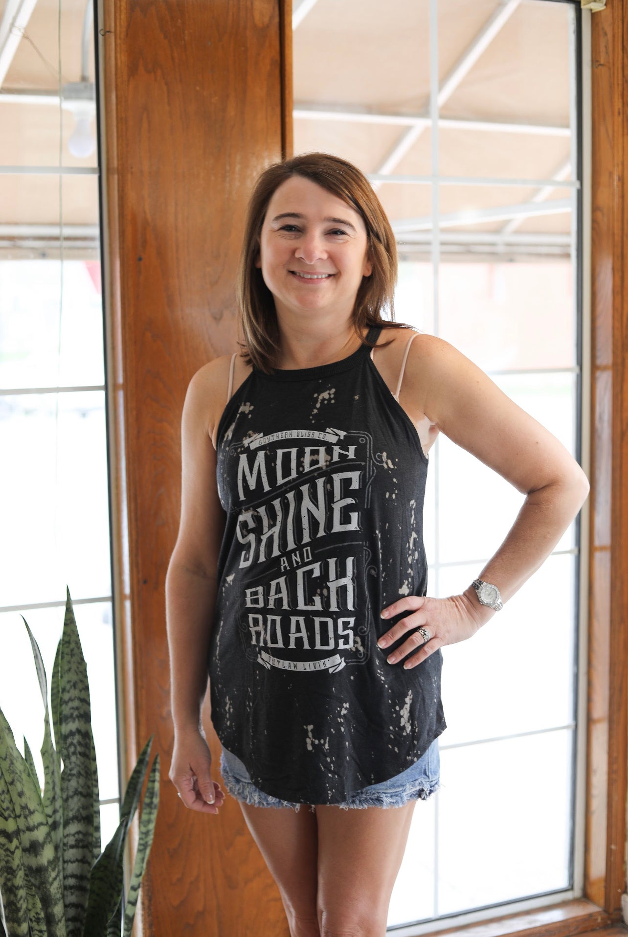 Moonshine and Backroads Bleached Tank