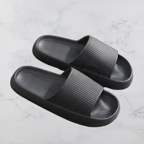 Squishy Slide Sandals-Black