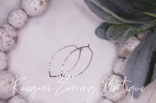 Hammered Metal Silver Hoops