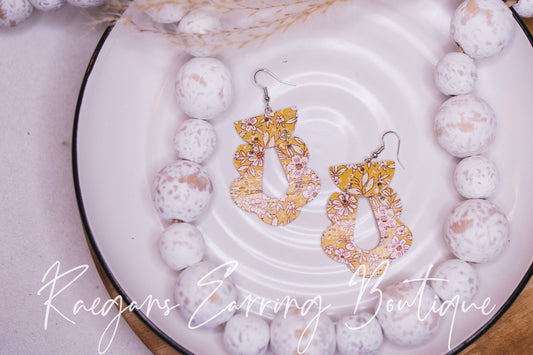 Yellow Printed Dangles