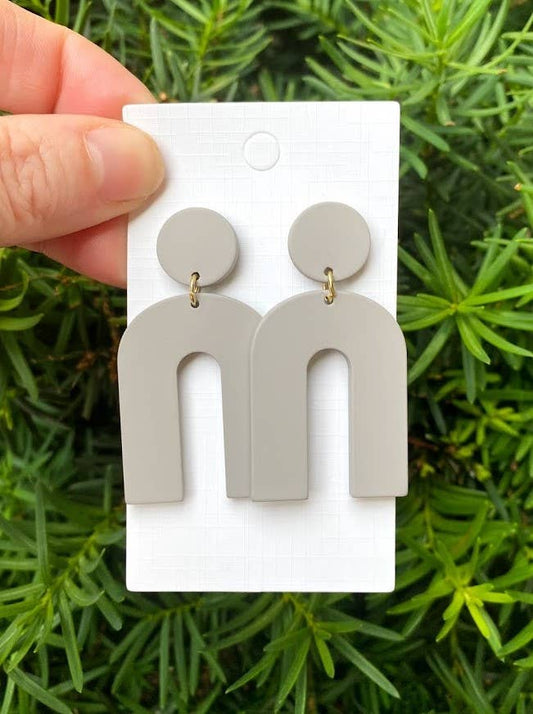 Grey Arch Acrylic Earrings