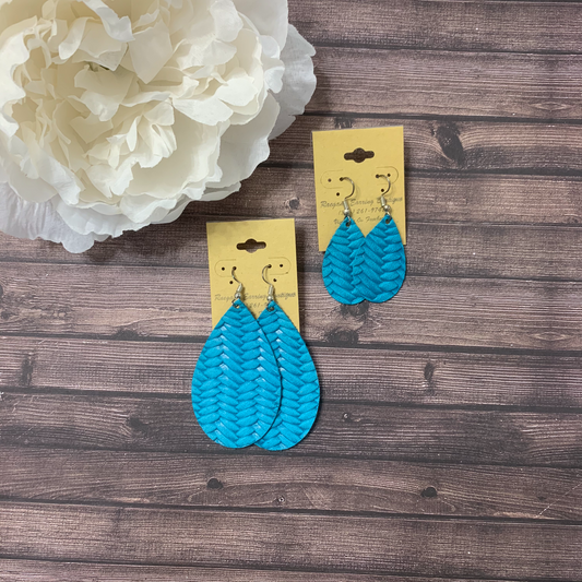 Bright Blue Braided Teardrops