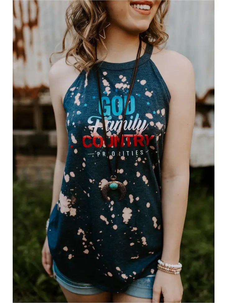 God Family Country Bleached Tank