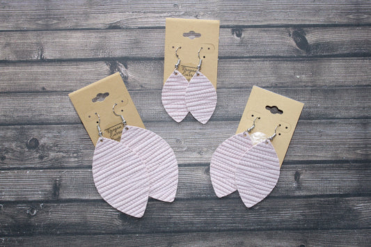 Light Pink Palm Football-Shaped Earrings