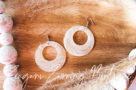 Cream Acrylic Hoops