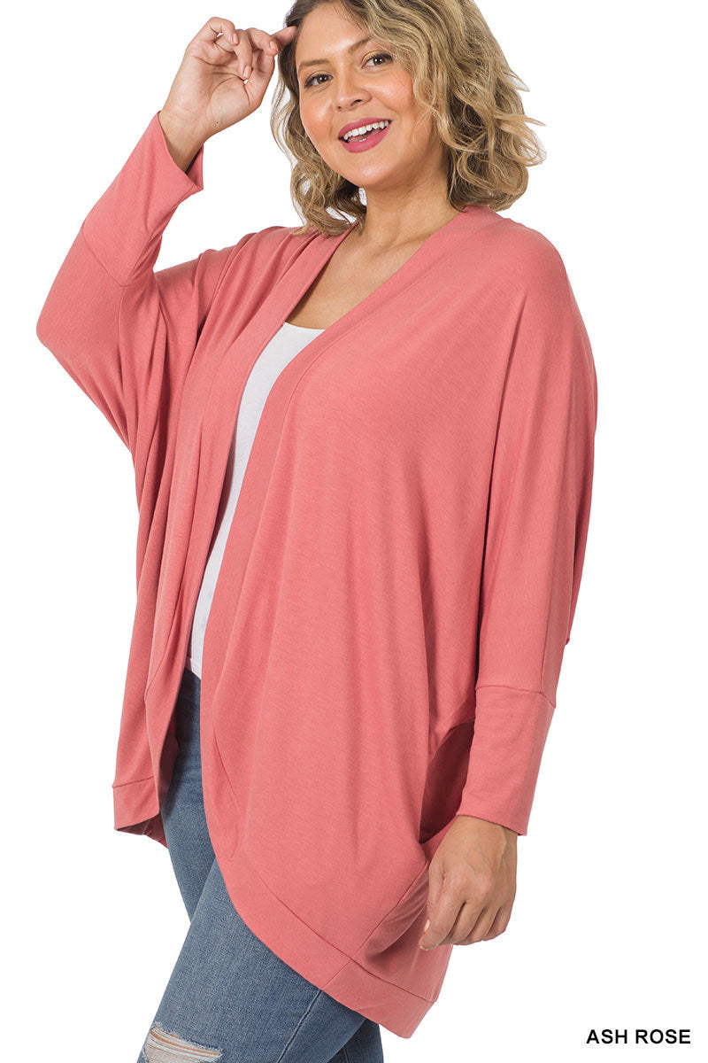 3/4 Sleeve Wrap Cardigan -- Ash Rose