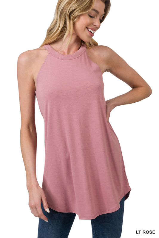 Halter Neck Tank - Light Rose