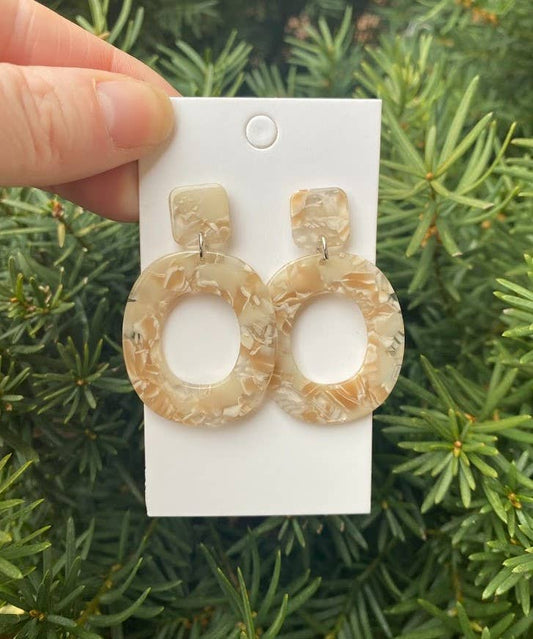 Neutral Oval Acrylic Earrings