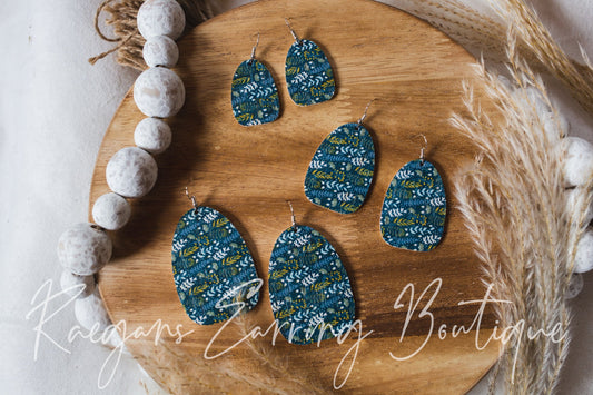 Fall Leaf Cork Tag Earrings