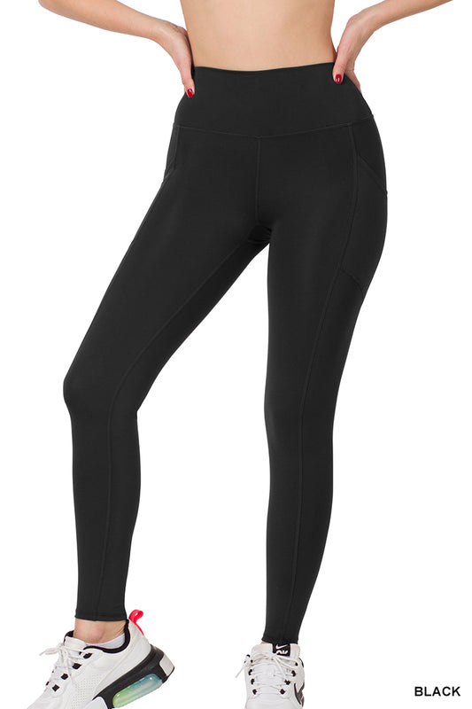 Athletic Leggings With Pockets — Black