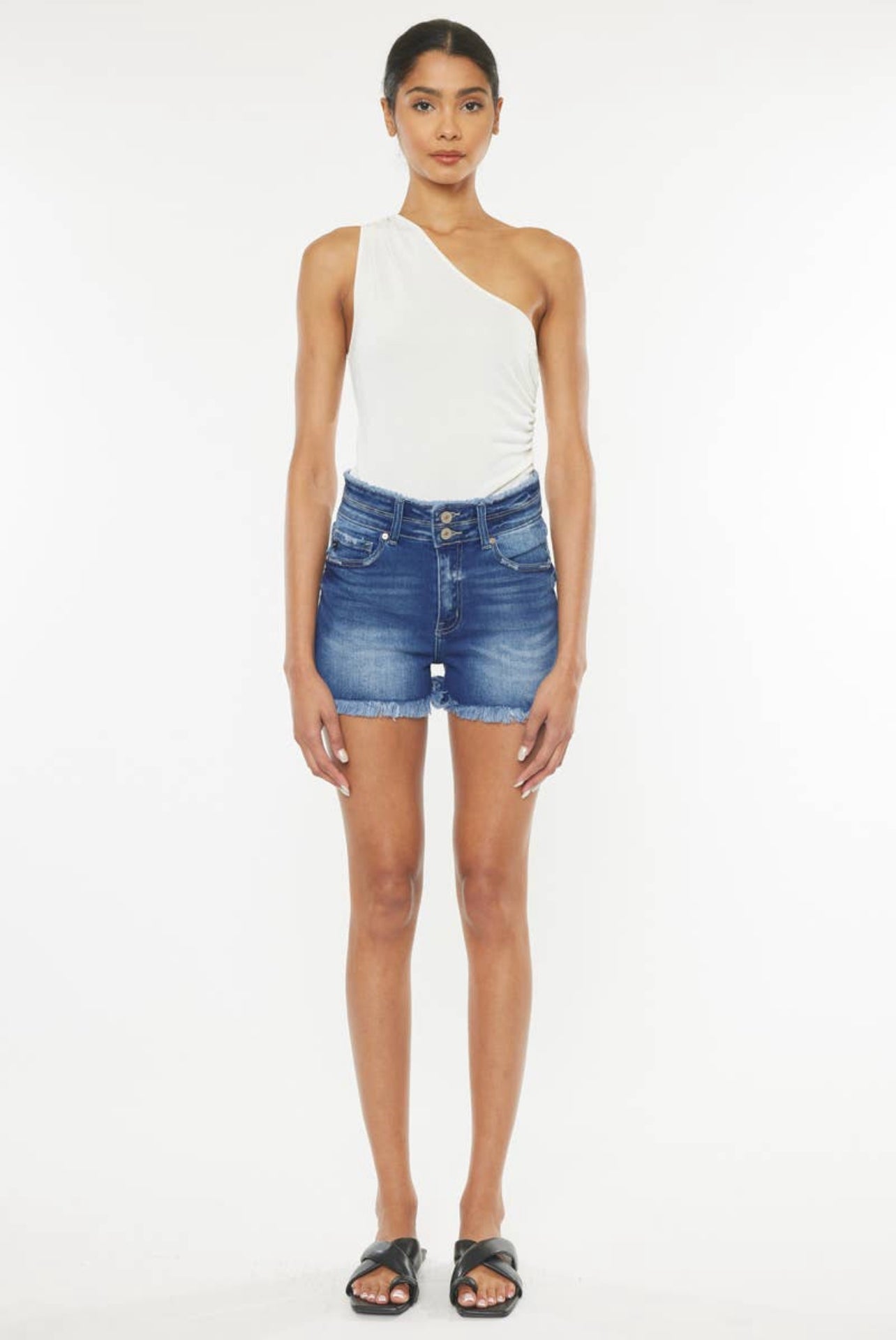 Kan Can High Rise Denim Shorts