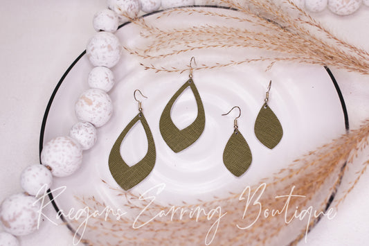 Bright Olive Gem-Shaped Earrings