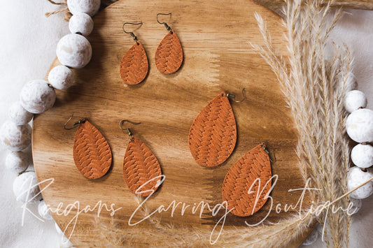 Caramel Brown Braided Teardrops